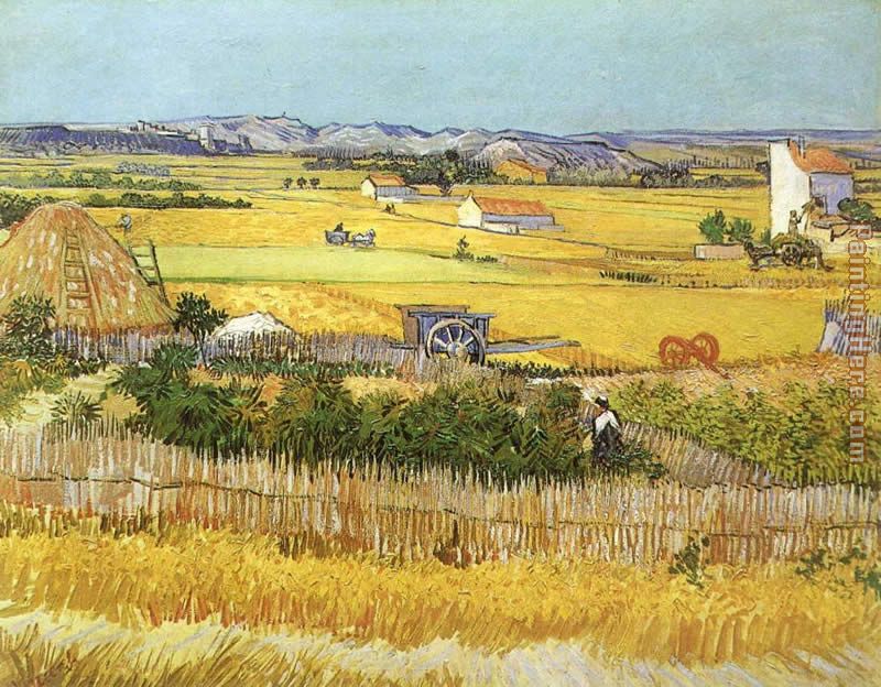 Vincent van Gogh Harvest at La Crau_ with Montmaiour in the Background